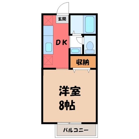 宇都宮大学陽東キャンパス駅 徒歩20分 2階の物件間取画像